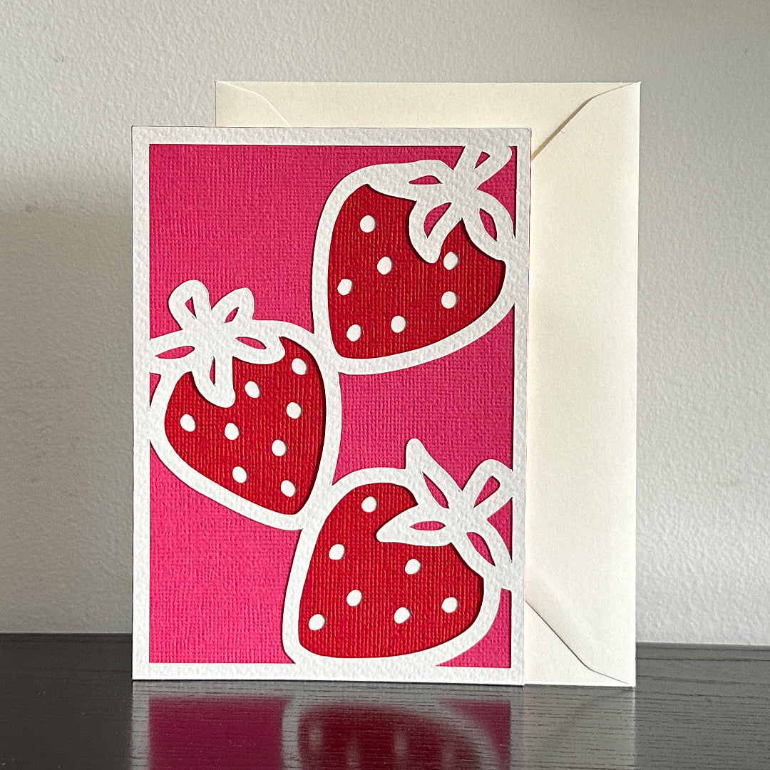 Strawberry Card Pink