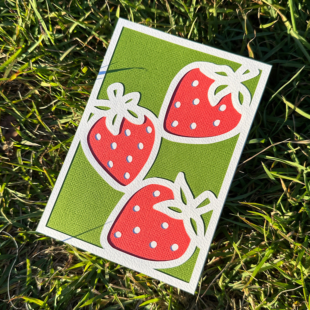 Strawberry Card Green
