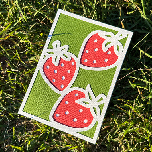 Strawberry Card Green