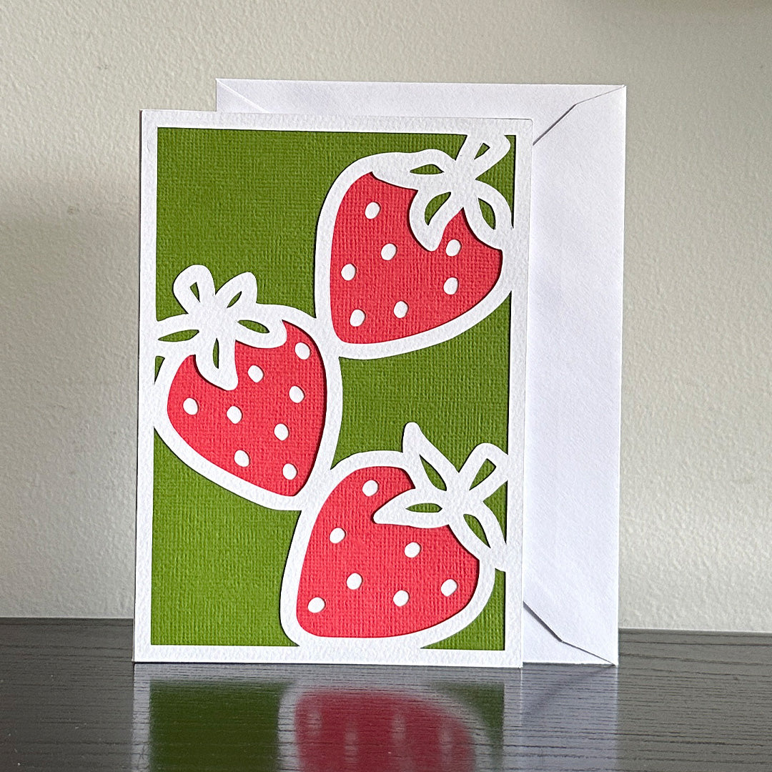 Strawberry Card Green
